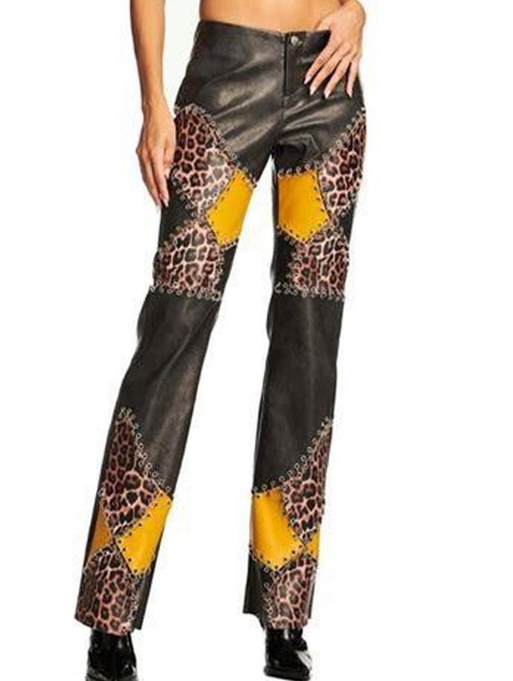 I.AM.GIA Faux Leather Patchwork Amira Pants